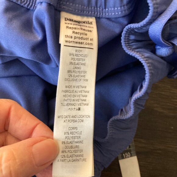 Womens Patagonia Fleetwith Skort Blue M Polyester Spandex Faux wrap front Flaw - Picture 8 of 11